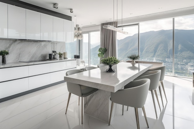 apartamento elegante y moderno con cocina de lujo generada por IA