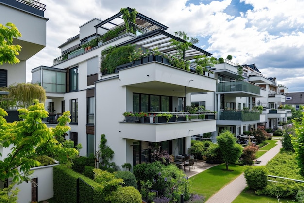 Apartamentos modernos de Berlín con balcones y espacios verdes La vida urbana en su máxima expresión