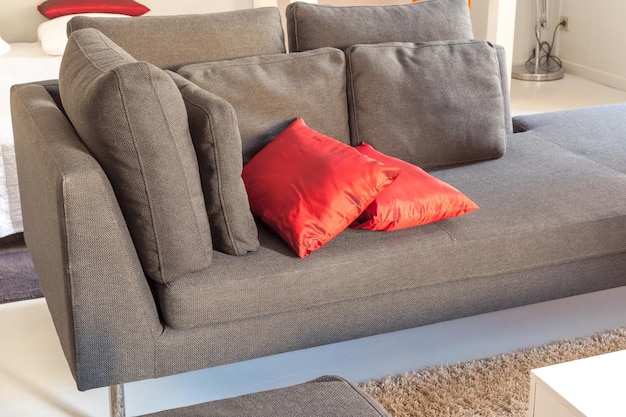 Apartamentos modernos muebles acogedores un sofá con almohadas