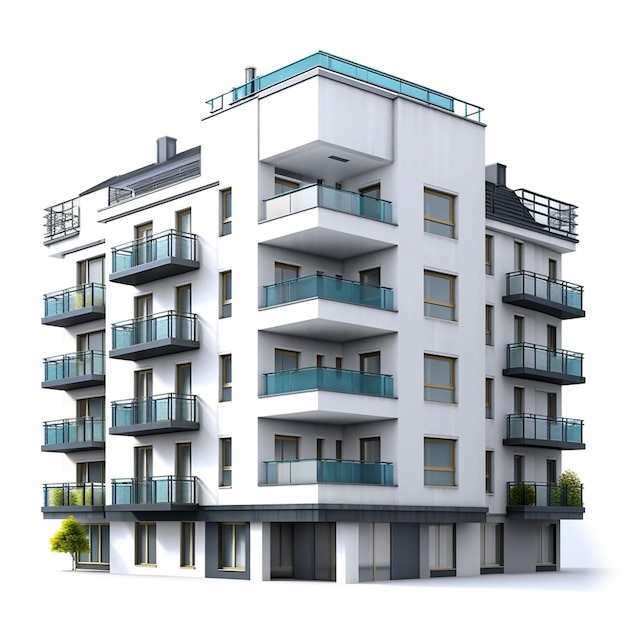 Apartmentgebäude 3d