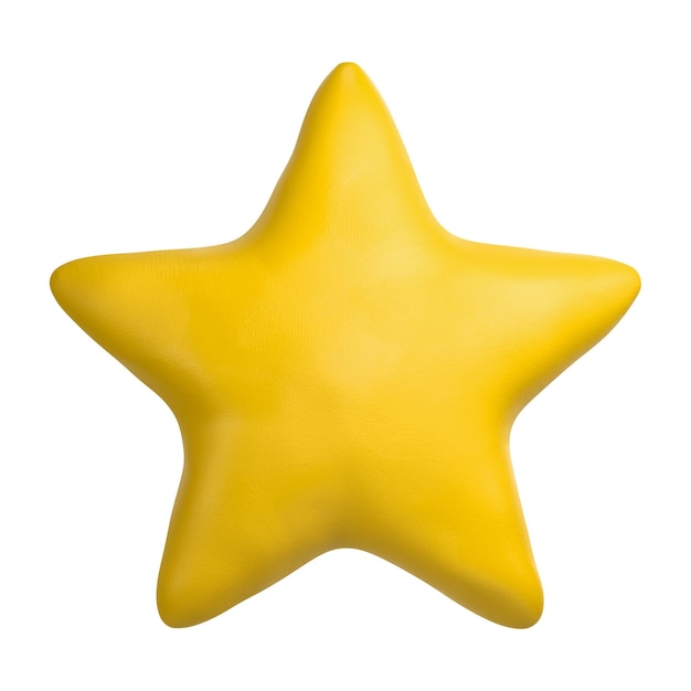 Apego de icono png favorito de la estrella con fondo transparente en 3D