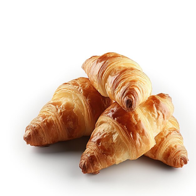 apenas croissants isolados em fundo branco simples