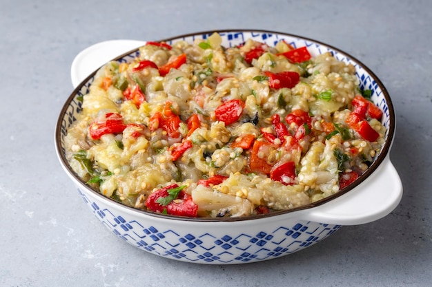 Aperitivo de berenjena al estilo turco, ensalada de berenjena, ensalada de berenjena asada, nombre turco; Patlican salatasi, babaganus