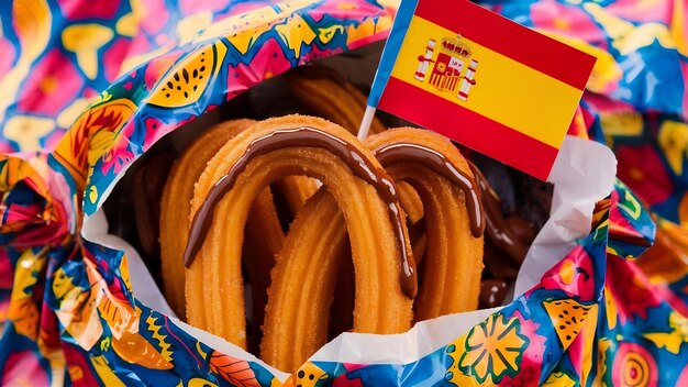 Foto aperitivo español de churros en un papel de envolver