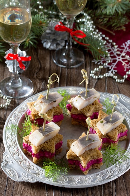 Aperitivo en forma de estrellas