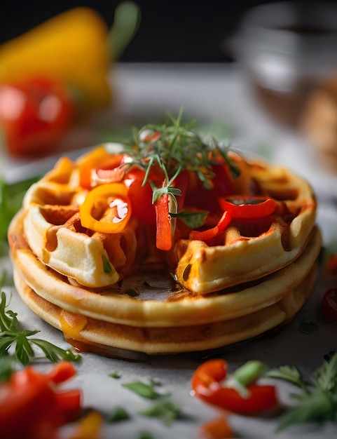 aperitivo de queso con pimientos de campana y hierbas