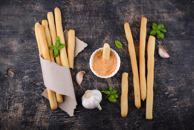 Aperitivo tradicional grissini italiano breadstick