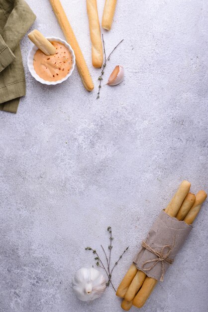 Aperitivo tradicional grissini italiano breadstick