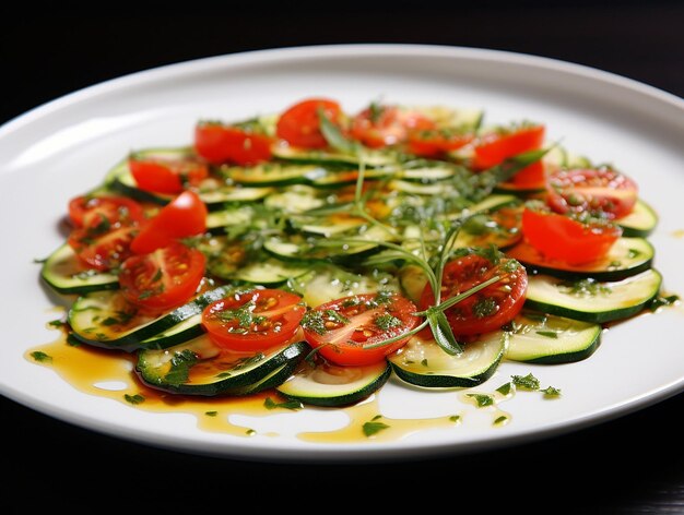 aperitivo vegetariano de calabacín marinado generado ai