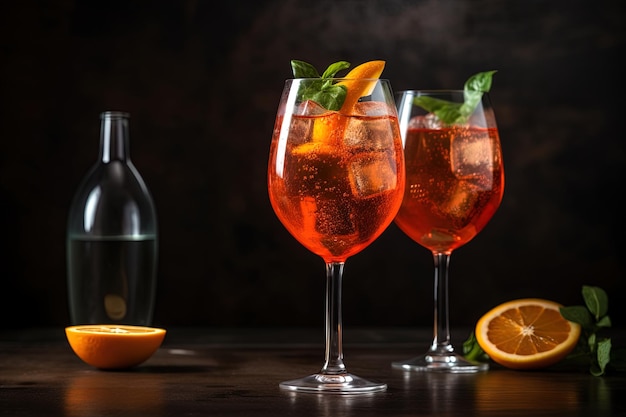 Aperol Prosecco Mineralwasser Ein leichter und prickelnder Cocktail