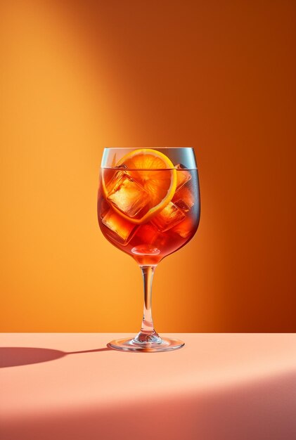 Aperol Spritz coquetel com laranja em fundo brilhante e bonito