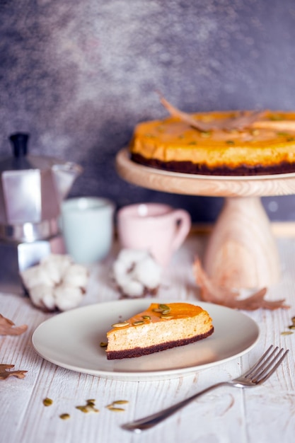 Apetitoso cheesecake de calabaza