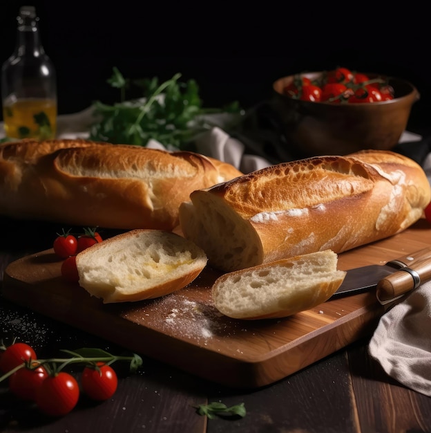 Apetitoso corte de pan ciabatta