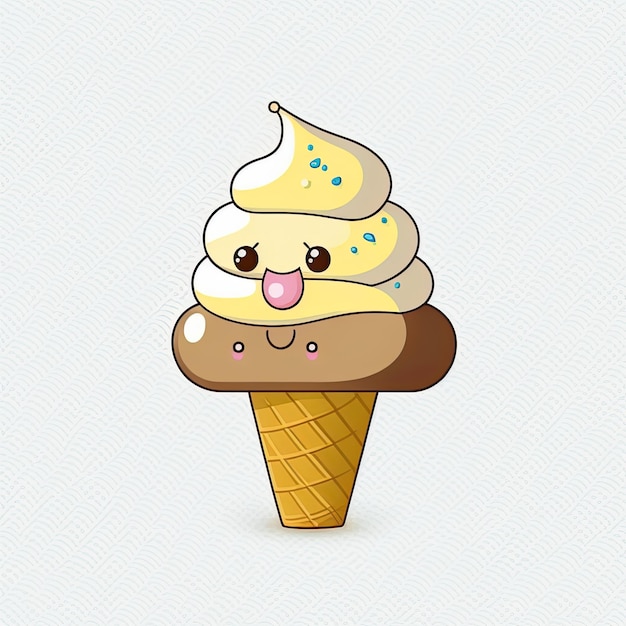 Apetitoso helado sobre un fondo de color Ilustración en color IA generativa