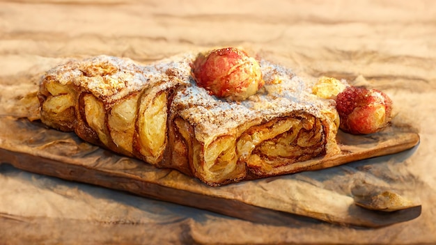 Apetitoso strudel de manzana