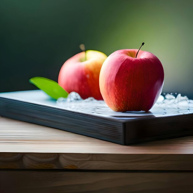 Foto apfel mit eis fotografie erzeugt von ai