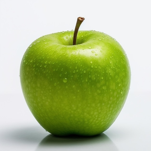 Apfel, Obst, Lebensmittel, Melone, weißer Hintergrund, Scheibe, rot, weiß, reif, saftig, frisch, grün