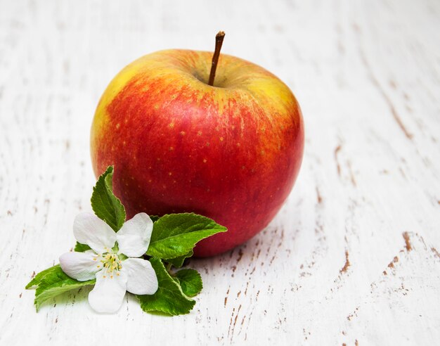 Apfel und Apfelbaumblüten