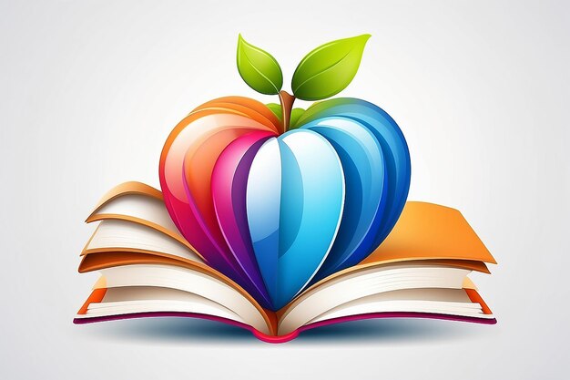Apfel und Bücher abstrakte Schul-Symbol