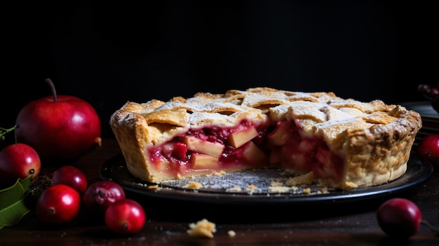 Apfel- und Cranberry-Kuchen