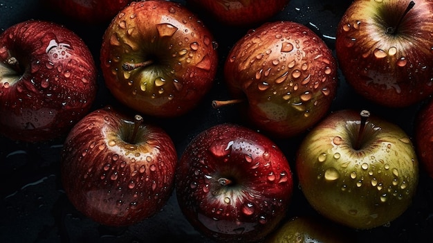 Apfelfrucht Vegetarische Ernährung Vitamin Vegan Bio Gesunde Ernährung Realistische Foto Digitale Karte