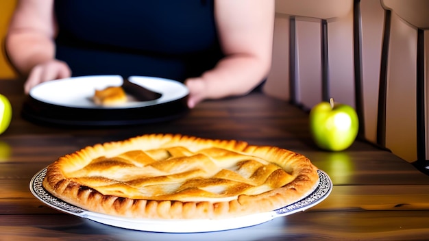 Apfelkuchen auf einem Tisch