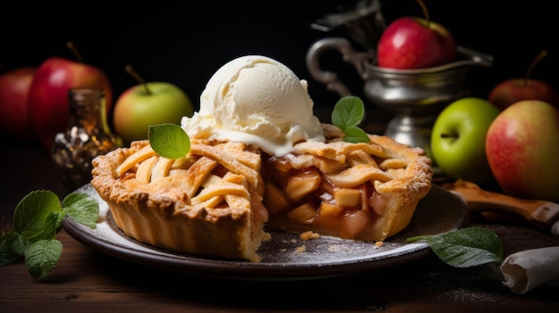 Apfelkuchen mit goldener Kruste, ein ikonisches amerikanisches Dessert