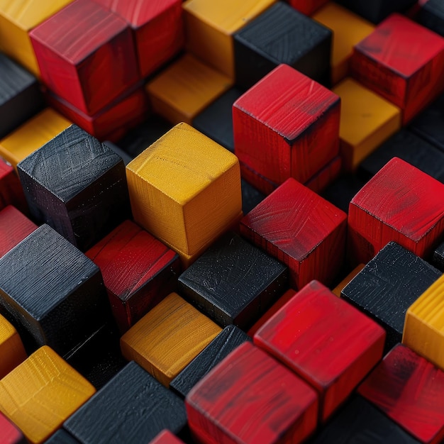 Apilamiento de bloques abstractos cubos de madera 3d textura de madera colorida para el telón de fondo