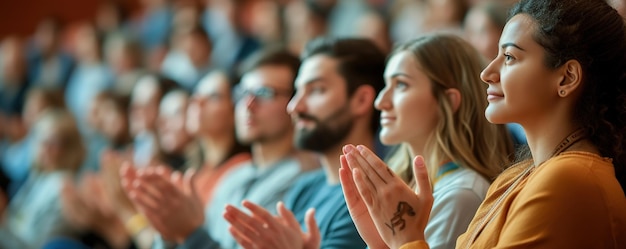 Aplausos de perto em um evento