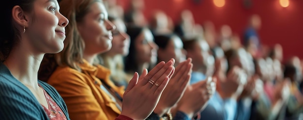 Aplausos de perto em um evento