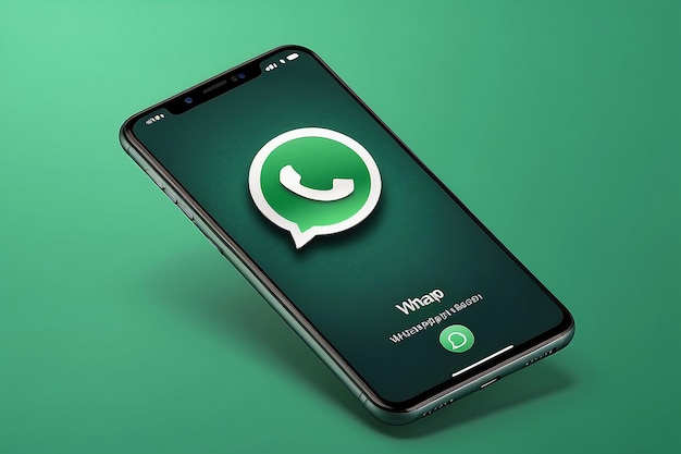 Aplicação Whatsapp ícone 3D em fundo verde Ilustração editorial vetorial