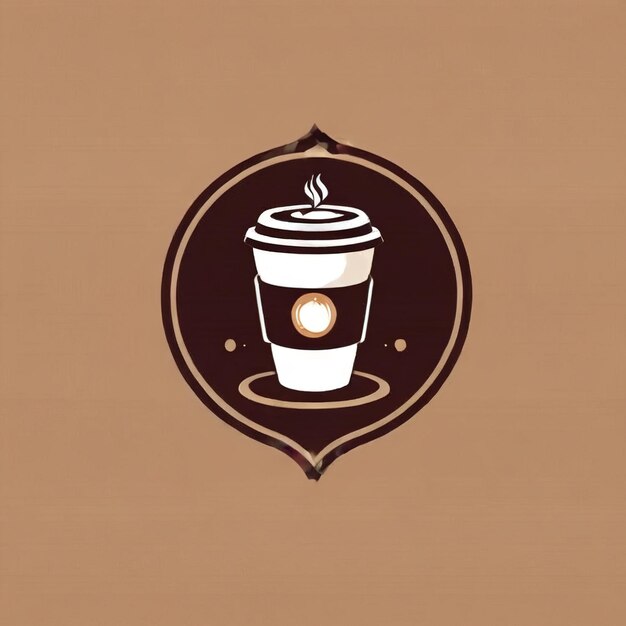 Aplicación de cafetería con icono de logotipo de software de taza de café en estilo plano