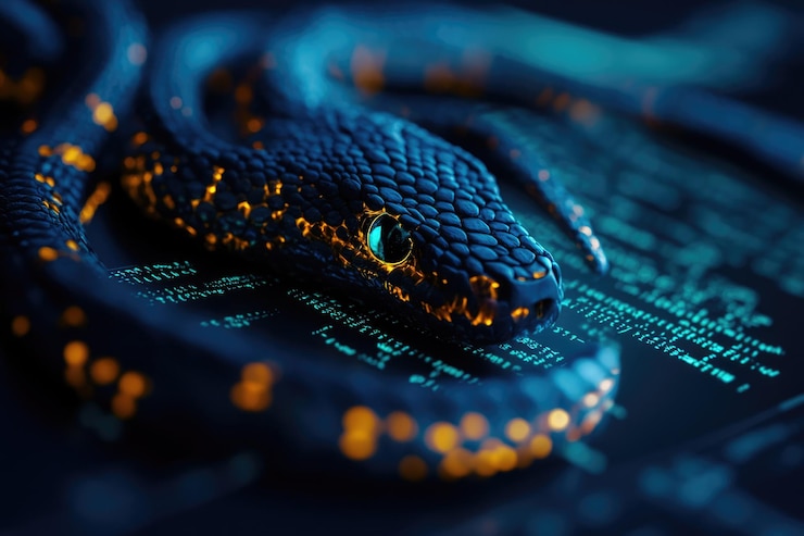 Foto aplicación de código python del lenguaje de programación python para ingeniero de escritorio