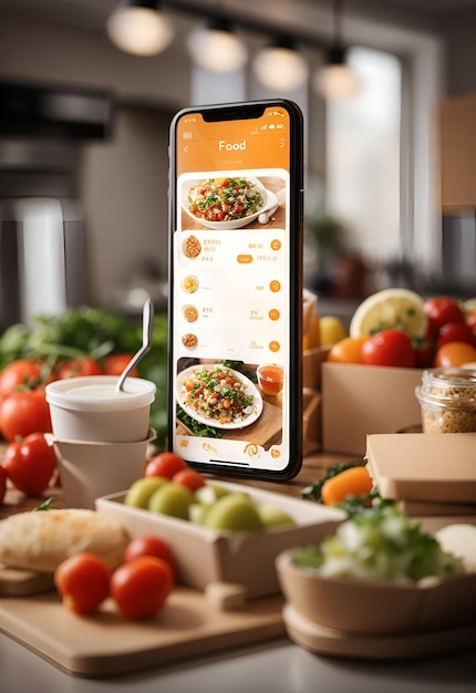 Foto aplicación de entrega de alimentos
