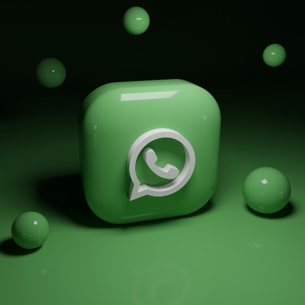 Foto aplicación de logo de whatsapp 3d