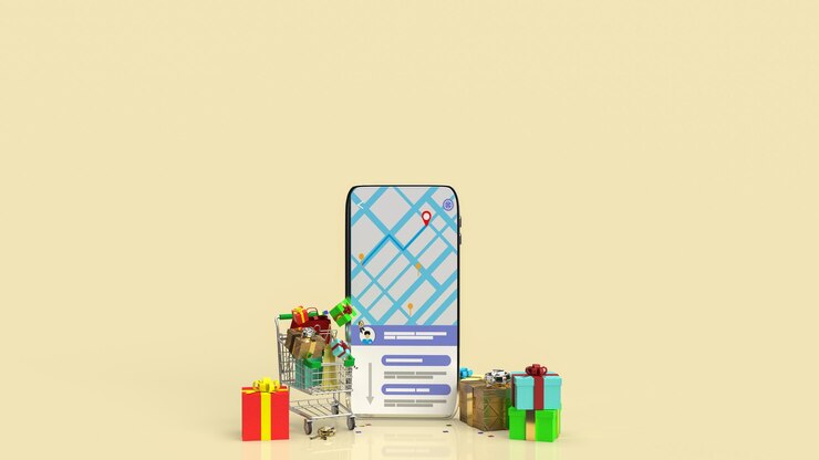 Foto la aplicación móvil para la representación 3d del concepto de negocio de entrega