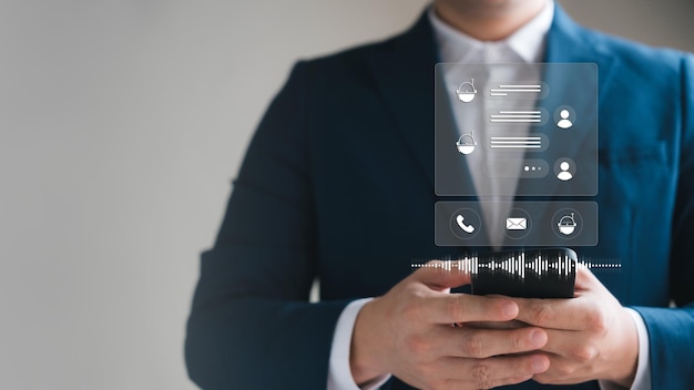 Aplicación de servicio al cliente digital inteligente AI Chatbot Inteligencia artificial Chatbot Responde automáticamente a los mensajes en línea para ayudar a los clientes asistentes virtuales en aplicaciones móviles de teléfonos inteligentes