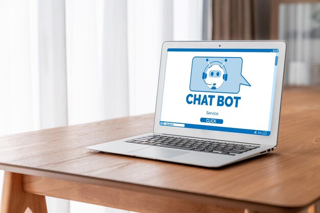 Foto aplicación de software chatbot para negocios en línea de moda que responde automáticamente a las preguntas de los clientes.