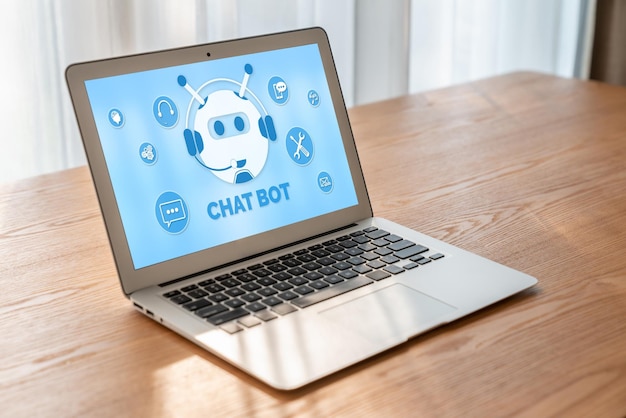 Foto aplicación de software de chatbot para negocios en línea de moda que responden automáticamente a las preguntas de los clientes