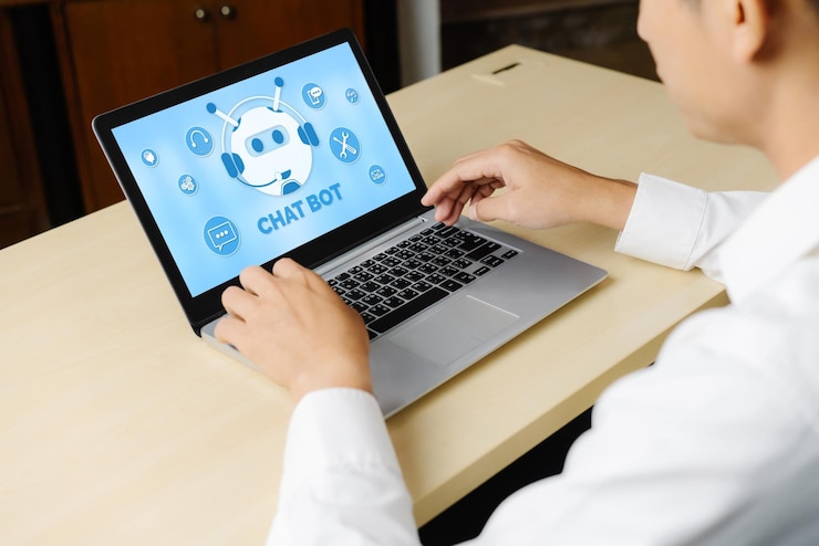 Foto aplicación de software de chatbot para negocios en línea de moda