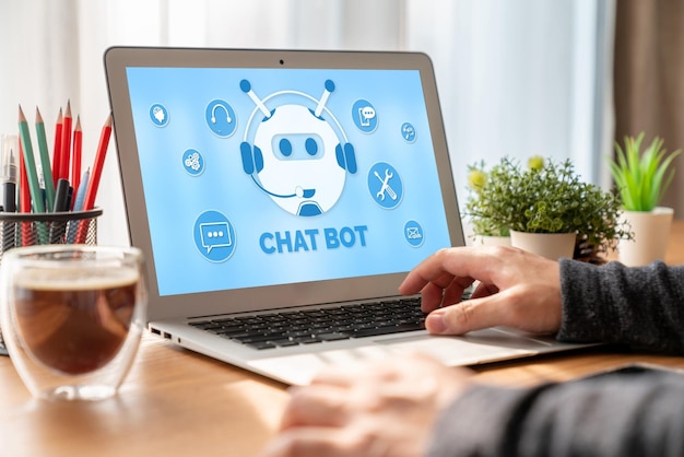 Foto aplicación de software chatbot para negocios en línea de moda