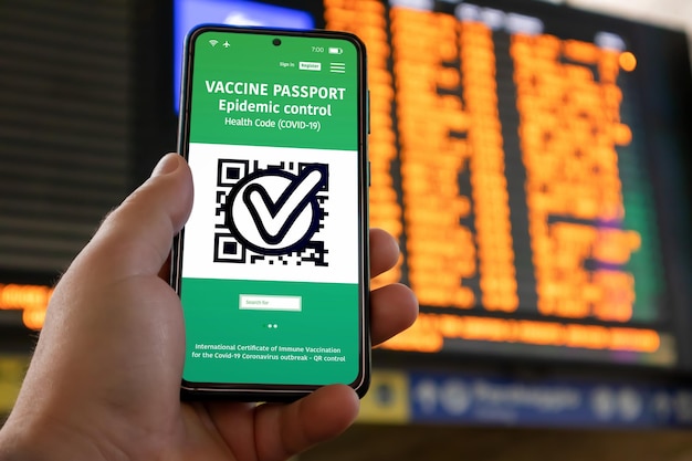Aplicación para teléfonos inteligentes con pasaporte de vacunación digital para viajar con seguridad