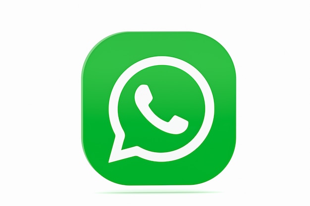 Foto aplicación de whatsapp logo verde icono 3d render sobre fondo blanco