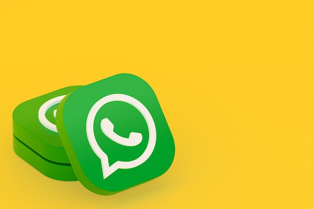 Aplicación de whatsapp logo verde icono 3d render