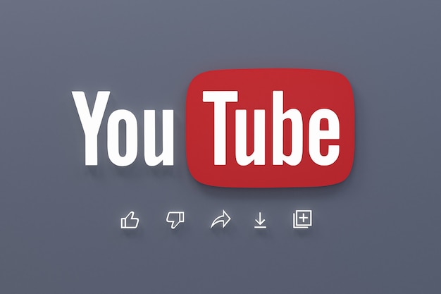 Aplicación de youtube 3d iconos de redes sociales logo renderizado 3d