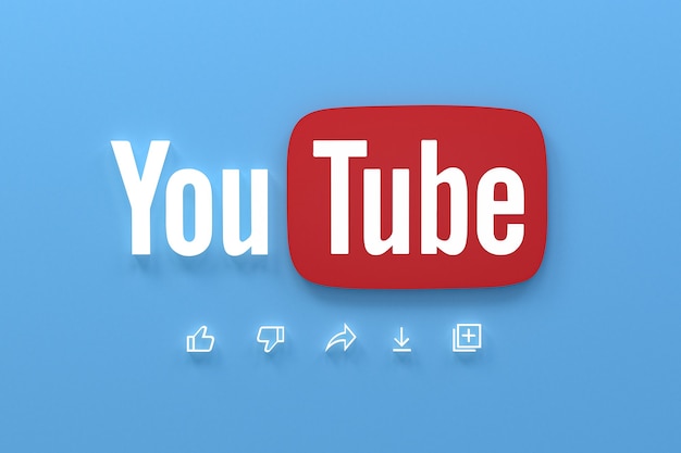 Foto aplicación de youtube 3d iconos de redes sociales logo renderizado 3d