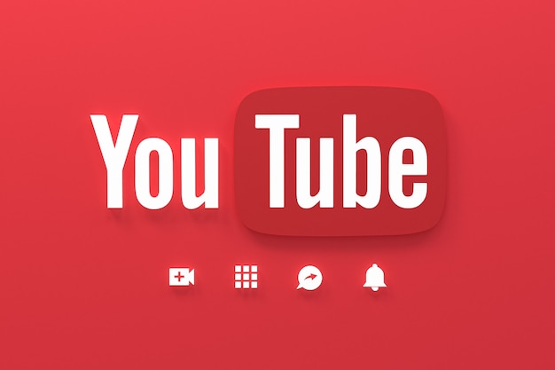 Aplicación de youtube 3d iconos de redes sociales logo representación 3d