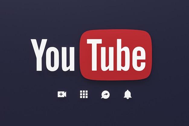 Aplicación de youtube 3d iconos de redes sociales logo representación 3d