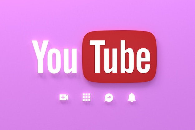 Aplicación de youtube iconos de redes sociales logo renderizado