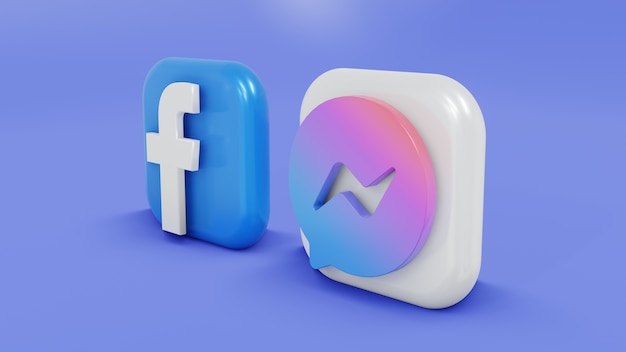 Aplicaciones de logotipo de facebook y massenger minimalistas